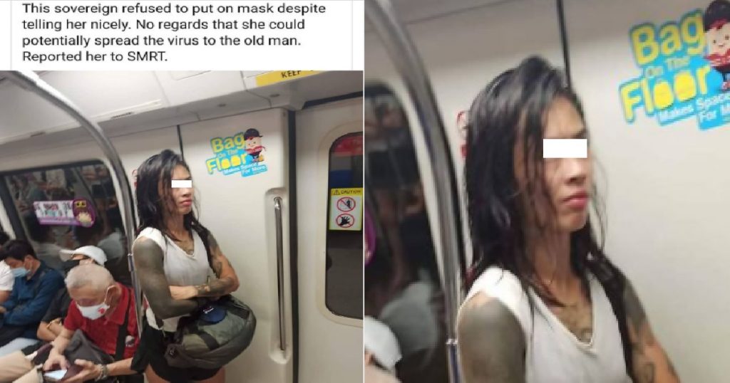 Refuses wear to woman mask singapore Woman refuses