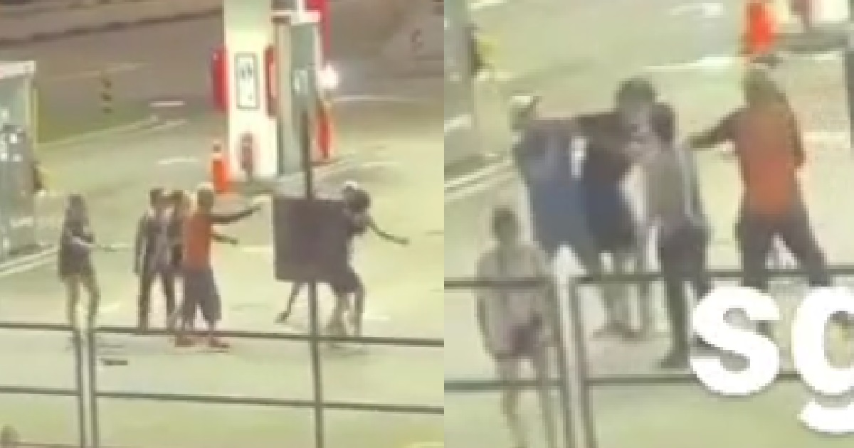 FIGHT AT YISHUN PETROL STATION, 2 MEN & 1 WOMAN INJURED, POLICE INVESTIGATING