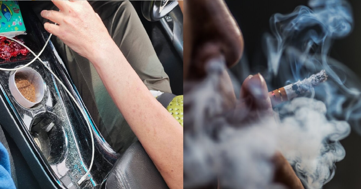 GRAB DRIVER'S CAR SMELLS LIKE CIGARETTES & ASHES EVERYWHERE, PASSENGER