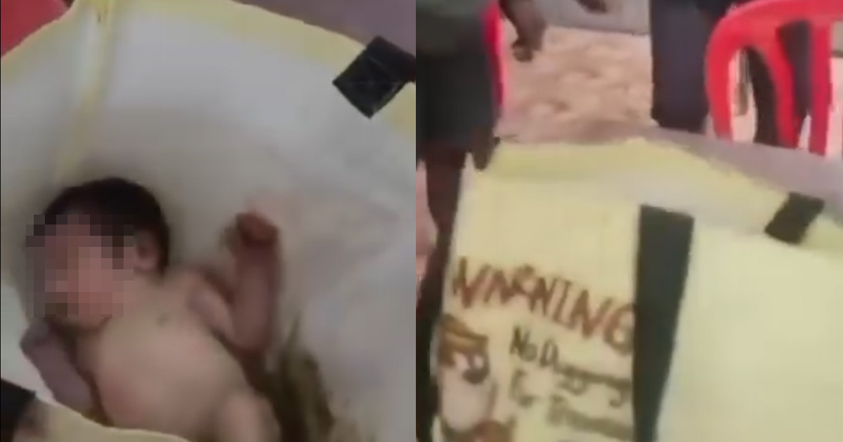 NEW BORN BABY FOUND IN RECYCLE BAG ABANDONED IN M'SIA