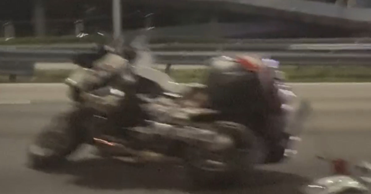 Police Officer Injured After Motorcycle Accident Along PIE, Traffic Jam ...