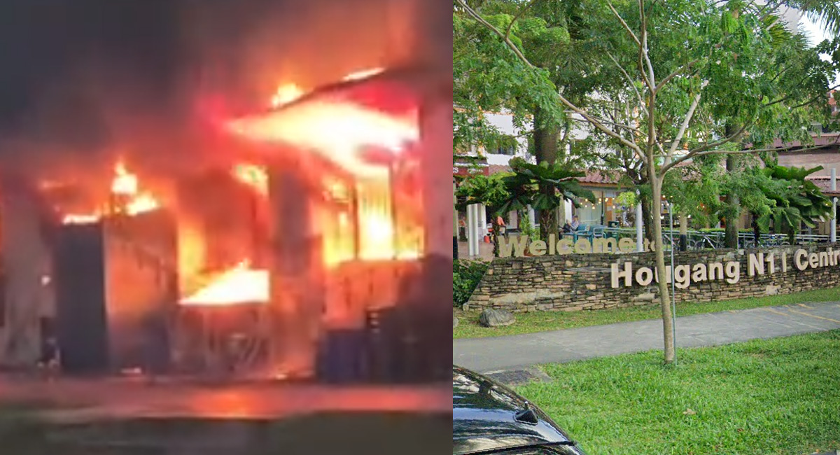 5 Taken To Hospital After Massive Fire Engulfs Hougang Coffeeshop