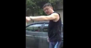 Man Force Car Open And Gives The Finger. Umbrella sister’s brother? LOL Man Force Car Open And Gives The Finger. Umbrella sister's brother? LOL
