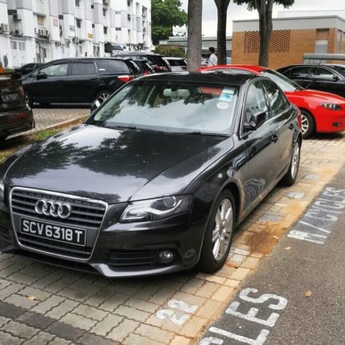 Inconsiderate driver take up motorcycles space