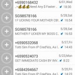 List of harassing loan shark sms numbers to block. 3