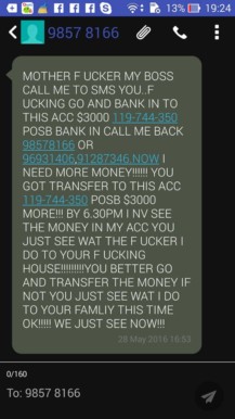 Men SMS scam text and threaten to kill my family if i don’t transfer him money
