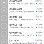 List of harassing loan shark sms numbers to block. 8