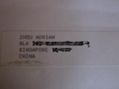 SG Man receives parcel with China address on it. US people think SG in China?