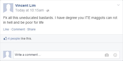 Degree owner get slammed by netizens for looking down non-degree holders
