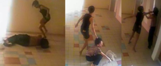 Woman Step On Old Grandmother Face 10 Times