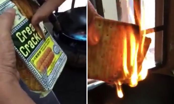 Man Claim That Hup Seng Cream Crackers Has Plastic In It