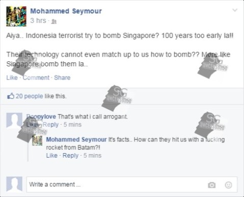 Singaporean guy say it is impossible for the terrorist to hit Singapore.