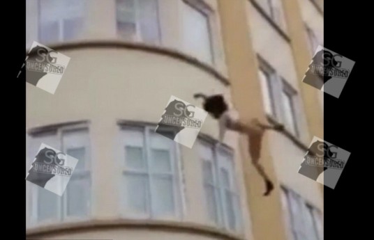Nude Woman Suicide, Jump Down In Panties