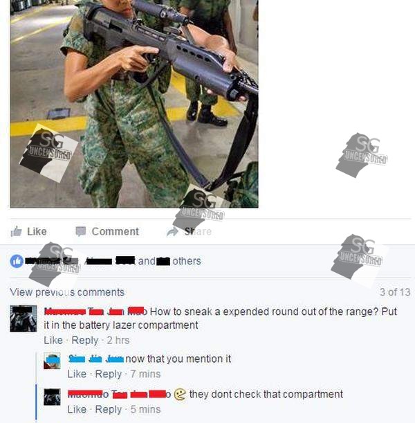 Singapore NSF Taught How To Smuggle Home Rifle Rounds