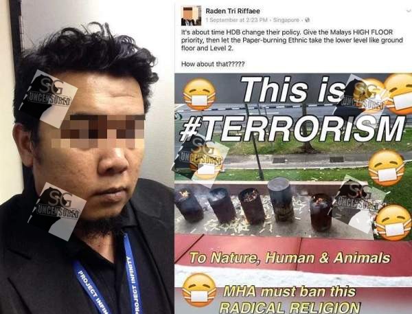 MAN SAYS INCENSE BURNING IS TERRORISM