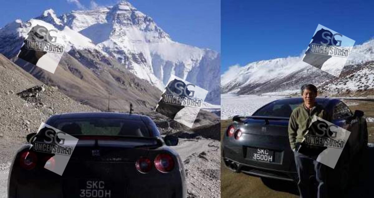 First Singapore man drive his black beast super car nissan GTR from Singapore to mount everest