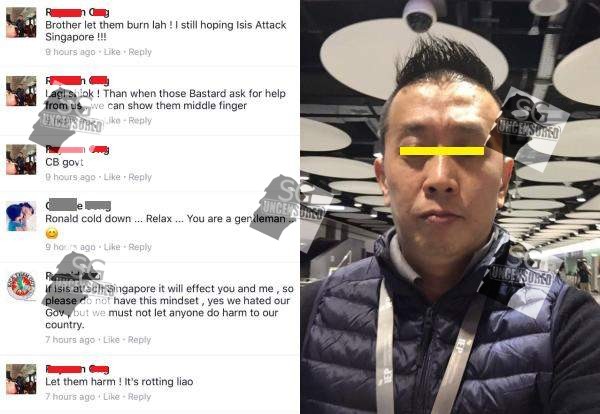 Angry SG Man Wants ISIS To Attack Singapore Because Of PRC Policies