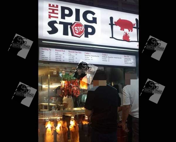 Man Packet BBQ Pork and Eat In Muslim Section Of Newton Hawker