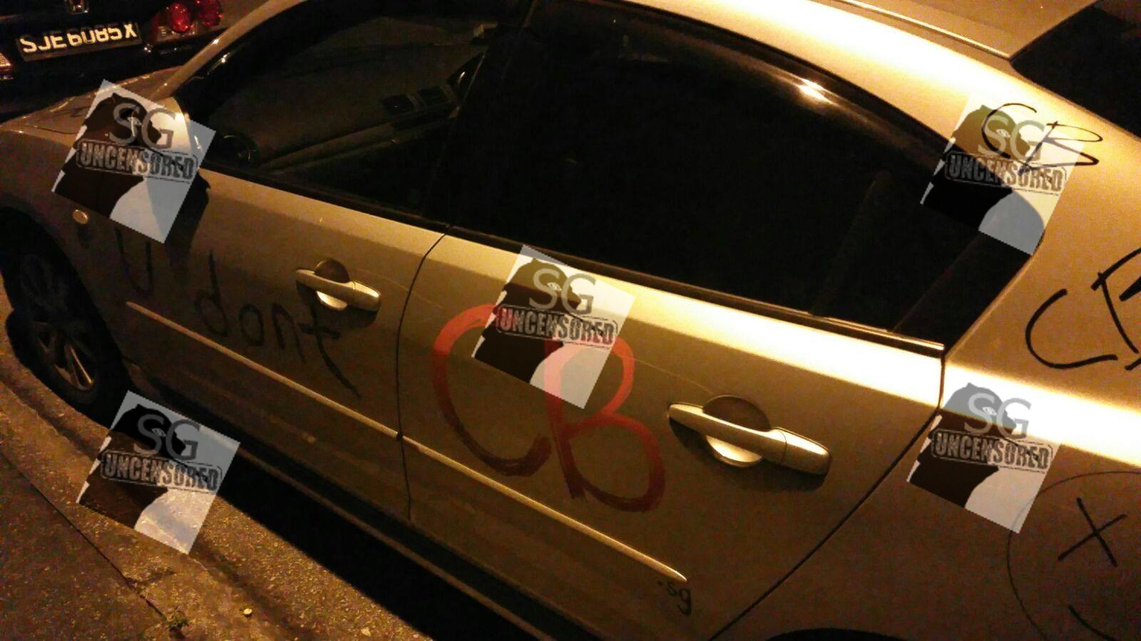 Vehicle Vandalise With “U Don’t Chee By*e” at Kallang