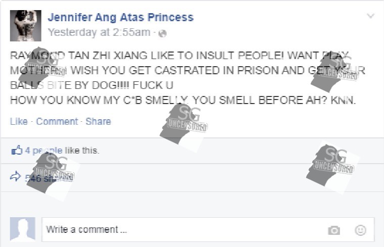 Tattooed Chao Ah Lian “How you know my C*B SMELLY??!?!?!”