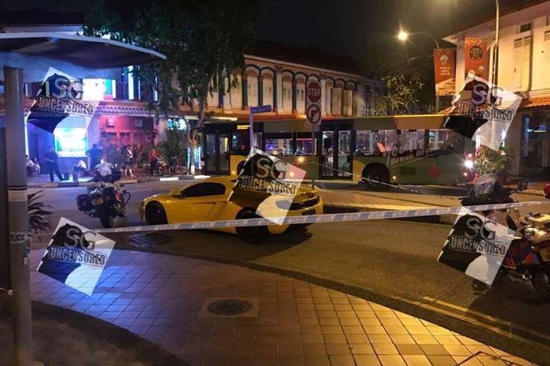 21 Year Old Sports Car Driver Try To Outrun The Police Road Block At Joo Chiat