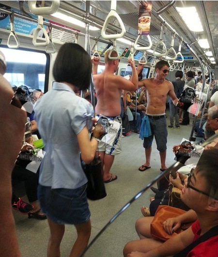 Topless Angmo in Mrt Teasing young girls