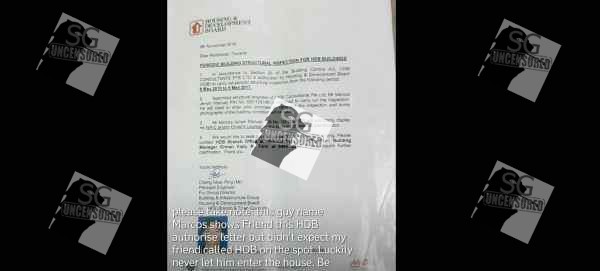 Beware Of This Pinoy Named Marcos Pretend To Be HDB Contractor And Enter Your Home