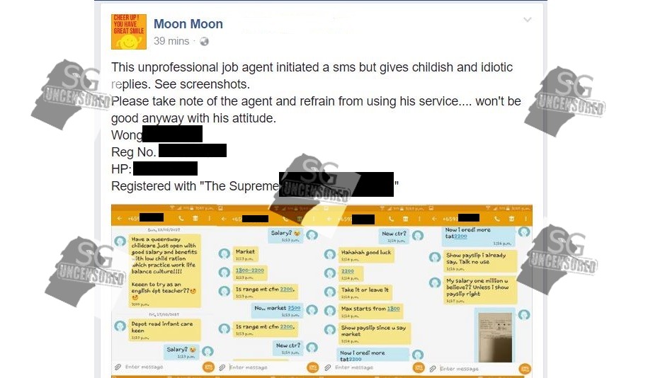 Job Agent Get Exposed As “Childish and Idiotic” After Sending SMS To Potential Job Candidate.