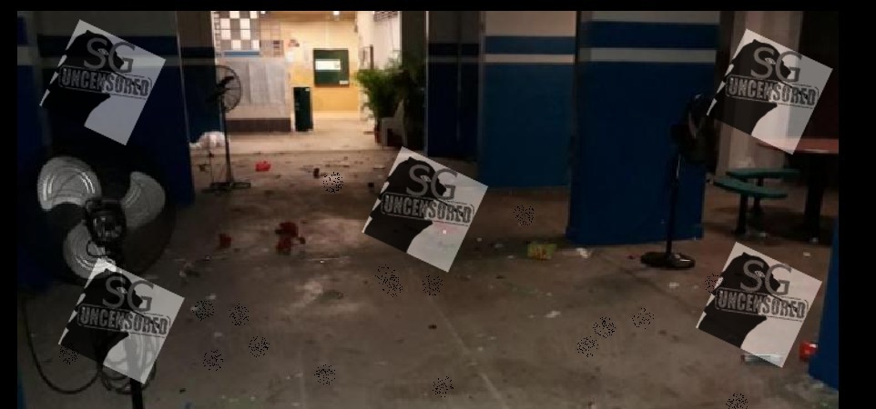Block 116 Bedok Reservoir Void Deck In A Mess After Wedding Reception