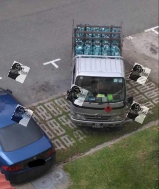 Gas delivery driver think his lorry very big must take up 3 parking lots