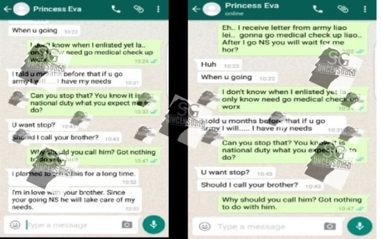 My girlfriend says she will f**k my brother if i serve NS