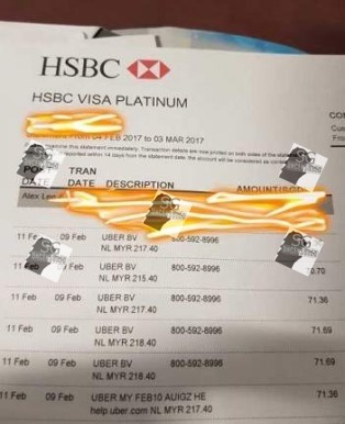 Be caution of Uber fraud credit card transactions,don’t be the next victim