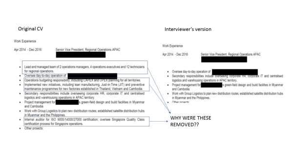 FT HR MANAGER SABOTAGE SINGAPOREAN CV. SO HIS FRIEND CAN GET THE JOB