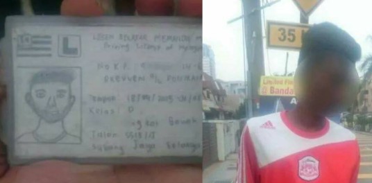 Malaysia… Kid Got Road Block And Asked To Show His ID. He OWNSELF DRAW THE ID!