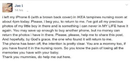 Young Mother’s misplace phone has precious memories of baby hopes the finder would return it!!