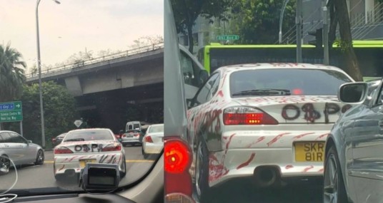 Latest Car Design Car With O P Vandalized All Over Jurong And Ubi Ave