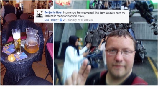 NOTORIOUS ANGMO BEGPACKER IS INFAMOUS FOR BEEN ON THE WRONG SIDE OF THE LAW IN SEVERAL COUNTRIES IS BARRED FROM ENTERING S’PORE!!