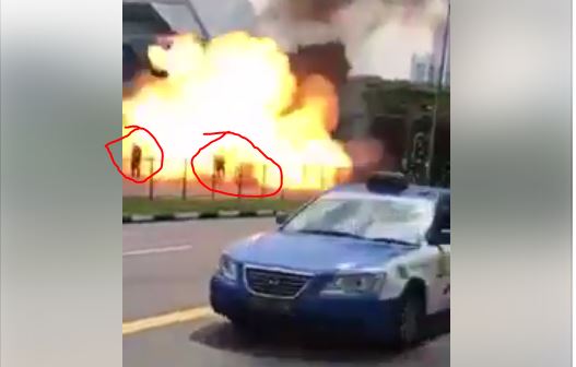 BREAKING NEWS! TRANS CAB TAXI EXPLODED AT BUONA VISTA MRT!!!!! (VIDEO)