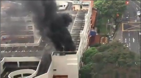 A FIRE BROKE OUT AT MULTI STOREY CAR PARK AT BISHAN STREET 24!!!