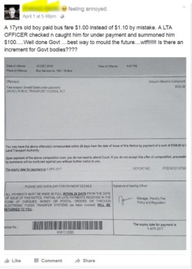 LTA FINE 17Y.O. BOY $100 FOR PAYING 10 CENTS SHORT FOR BUS FARE!!!