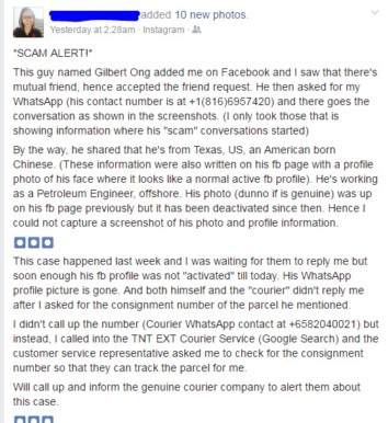 BEWARE OF WHO ADDS YOU ON FACEBOOK SCAMMER FROM OVERSEAS!!