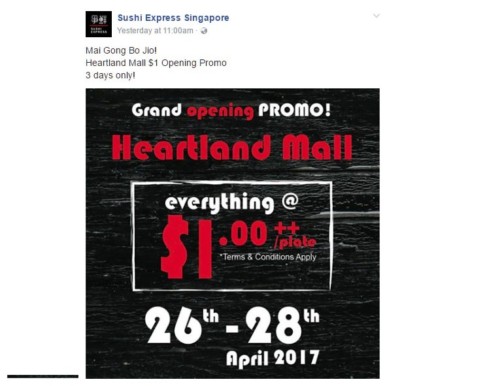 SUSHI EXPRESS PROMO @ HEARTLAND MALL EVERYTHING @ $1.00++