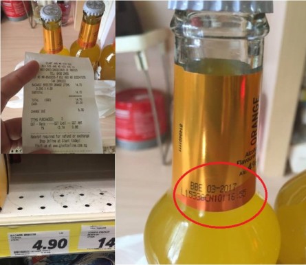 GIANT AT ANG MO KIO SELL EXPIRED DRINK. STORE MANAGER DON’T BOTHER TO APOLOGIZE