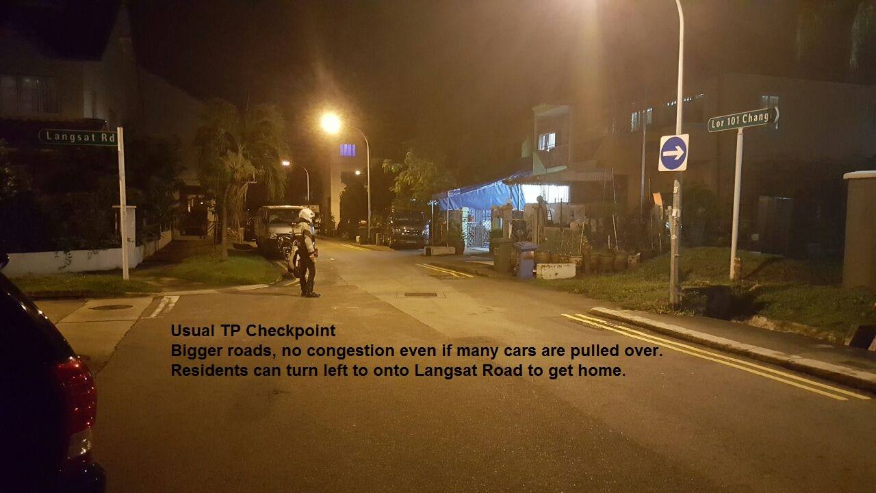 DRIVER SAID ROAD BLOCK AT CHANGI CAUSED TRAFFIC CONGESTION.