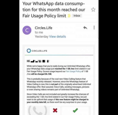 Circle Life Telco advertise UNLIMITED plan but still charge customer, BEWARE