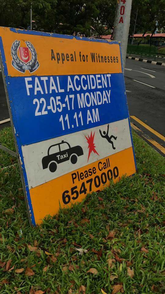 Looking for witnesses, Tragic accident at junction of Hougang Ave 4 and Ave 8