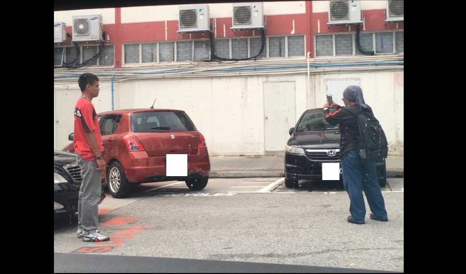 CAR DRIVER PARKING ON MOTORBIKE LOTS CAUSING INCONVENIENCE TO OTHER USERS OF CARPARK