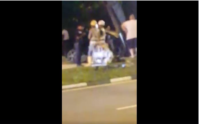 SALOON CAR CRASHES INTO EXCAVATOR OUTSIDE SAFTI MI!!