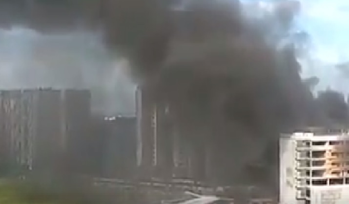 FIRE BROKE OUT AT SCHOOL. LUCKILY SITE IS STILL UNDER CONSTRUCTION (VIDEO)