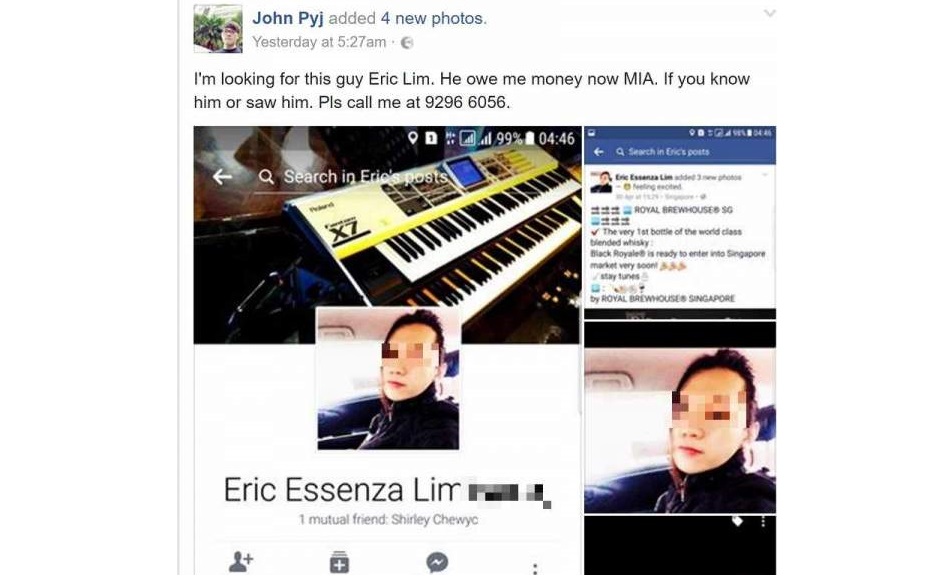 ANOTHER O$P$ FACEBOOK POST. GUY GOES MIA WITHOUT PAYING BACK! SHARE!